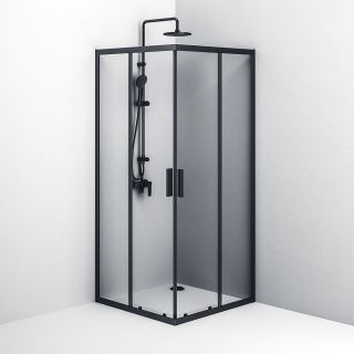 Душевой уголок Am.Pm Gem S 90x90см чёрный матовый W93G-403-090BT